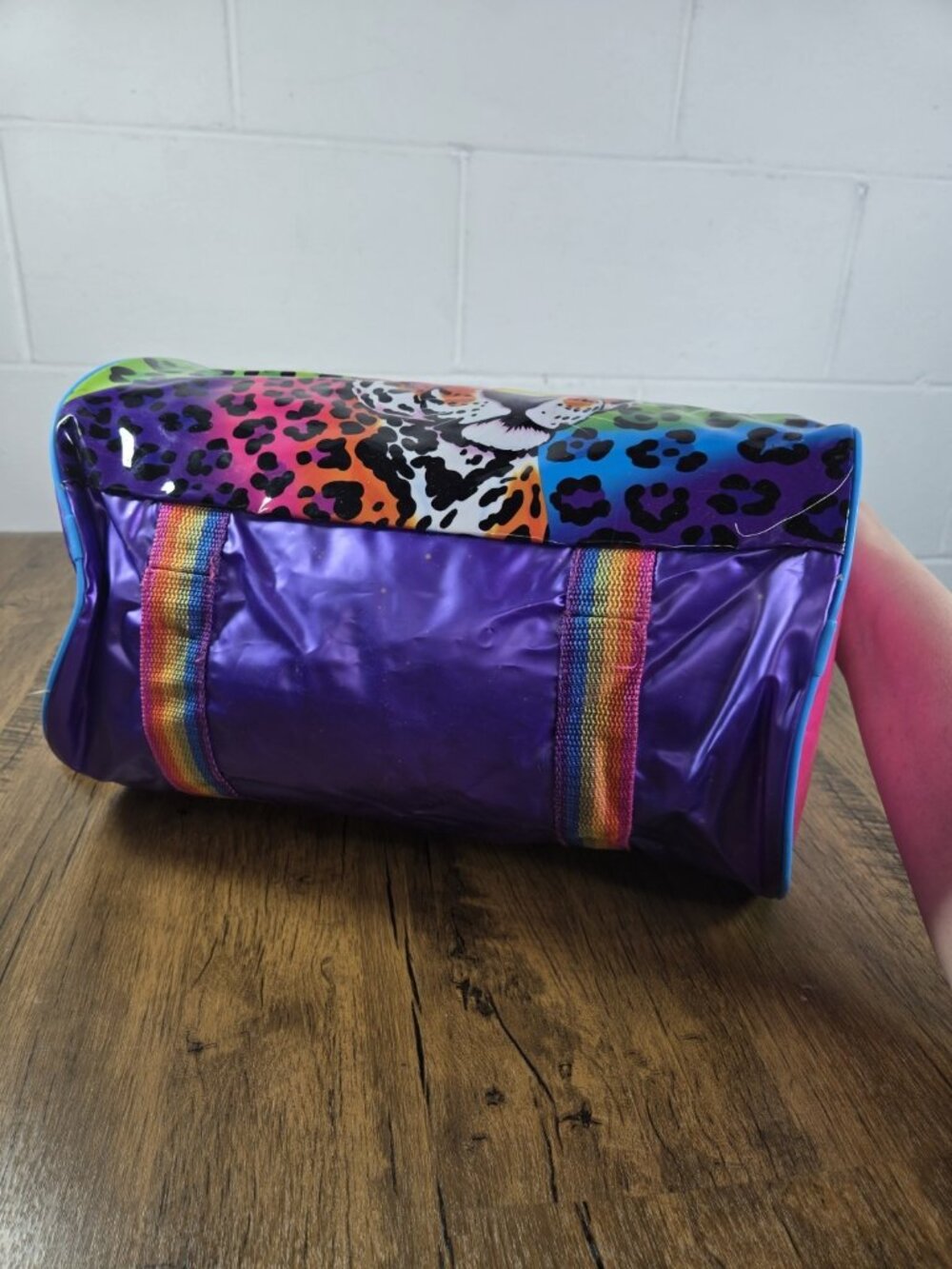 vtg 90s Lisa Frank Rainbow Straps Hunter Cheetah Purple Duffle Bag RARE - Picture 4 of 14